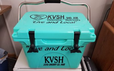 KVSH Radio giving away cooler and hundreds of dollars in prizes at County Fair.