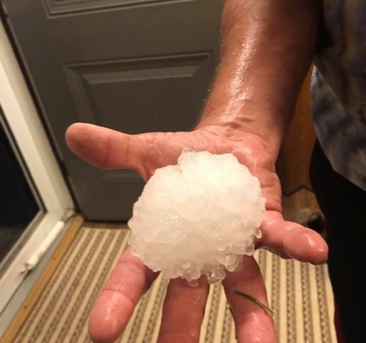 Baseball Sized Hail Causes Damage North of Cody
