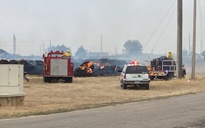 Large Bale Fire at Valentine Livestock