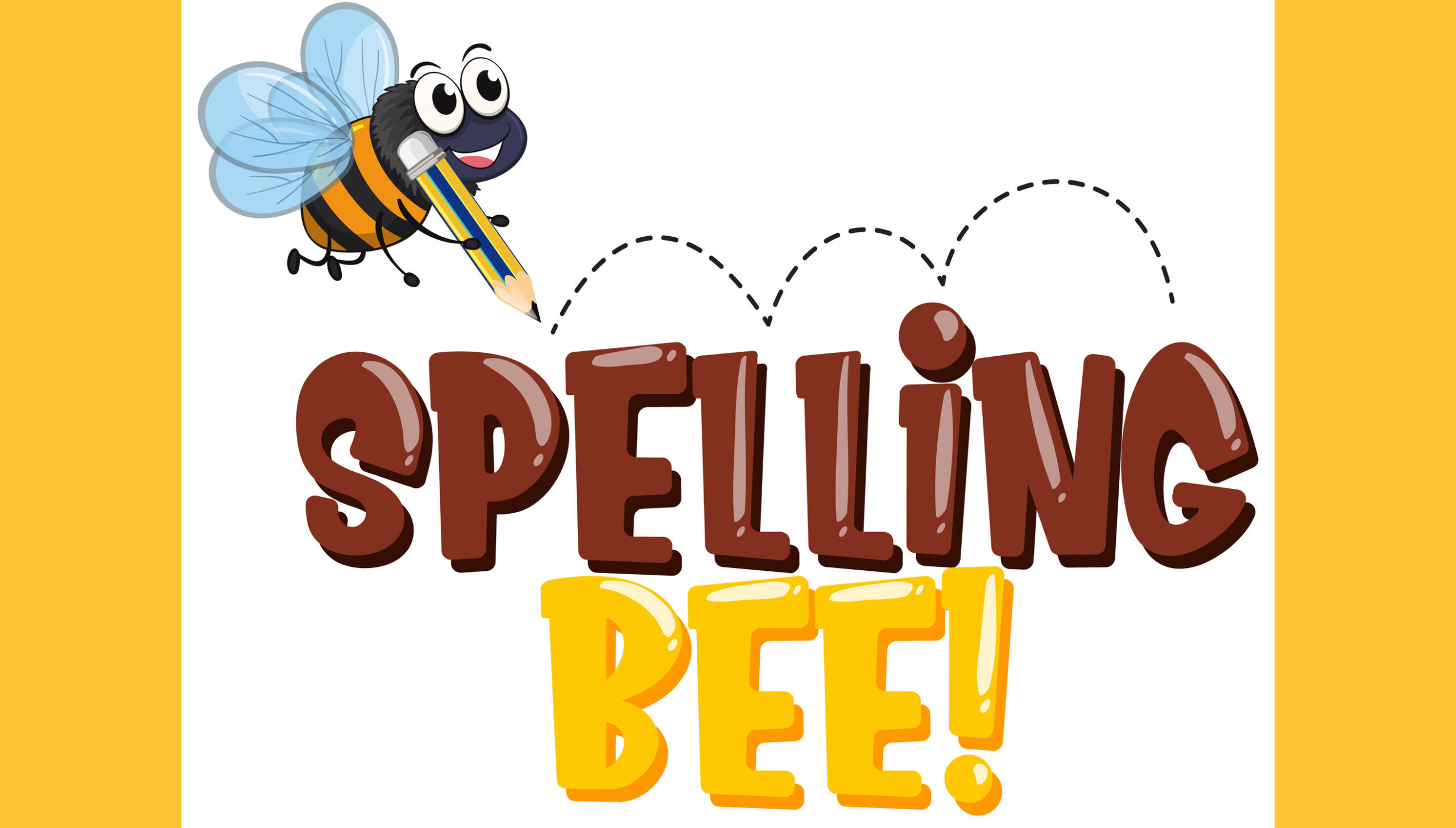 Font design for word spelling bee with bee writing KVSH